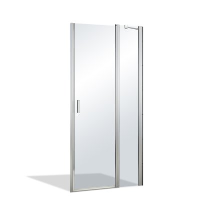 Jednokřídlé sprchové dveře s pevnou částí LYP2A pro instalaci do niky, stříbrná - bez vaničky