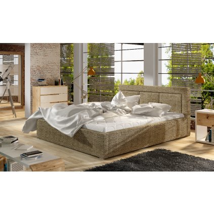Čalouněná postel Belluno s úložným prostorem (Materiál potahu Berlin 03 - béžová, Rozměr 140x200)