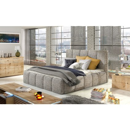 Čalouněná postel Edvige s úložným prostorem (Materiál potahu Berlin 01 - šedá, Rozměr 140x200)