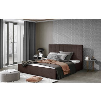 Čalouněná postel Audrey dřevěný rám