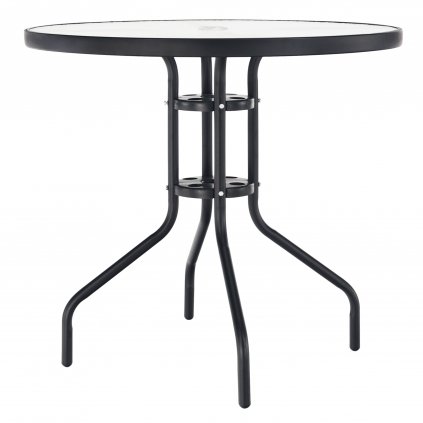 Jídelní stůl , černá ocel / temperované sklo, BORGEN TYP 2