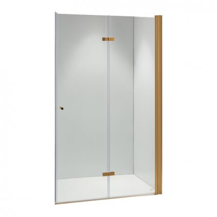 Zalamovací otočné sprchové dveře HYD-JSD01 80 zlatá/transparent pro instalaci do niky