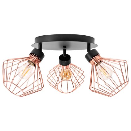 Trojitá kovová plafónová lampa APP536-3C Pink Gold