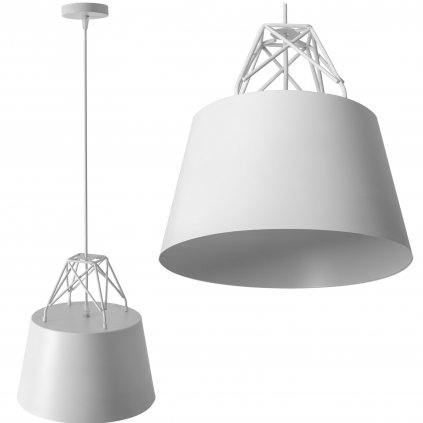 Kovová závěsná stropní lampa bílá APP423-1CP