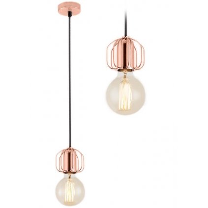 Samostatná závěsná stropní lampa Loft růžové zlato APP593-1CP