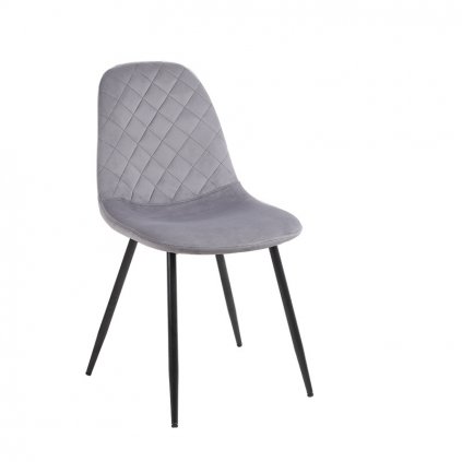 Velurová jídelní židle CAMA HYD-3676, šedá-černá