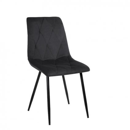 Velurová jídelní židle TESA HYD-3780, černá