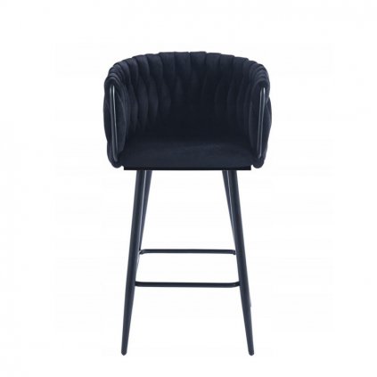 Velurová barová židle FERA HYD-4220, černá