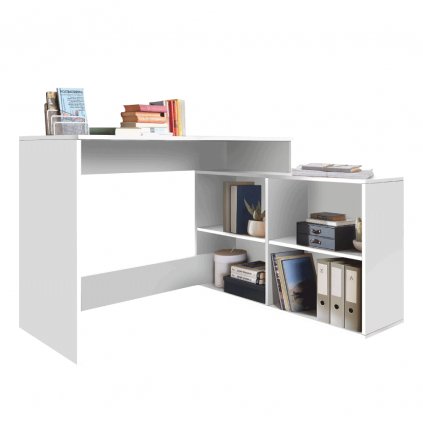 korner rohovy pc stol biela 1x1k