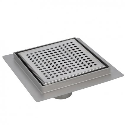 Čtvercový sprchový odtokový žlab DL08-QUBE-G3 HYD-3860 15x15 cm, satén
