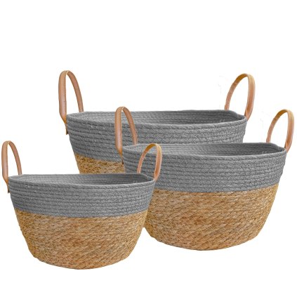 Přírodní koš BOHO - sada 3 ks HOM-02810