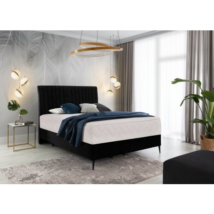 Čalouněná postel Blanca s úložným prostorem (Materiál potahu Lukso 10 - černá, Rozměr 140x200)