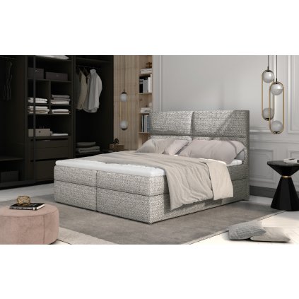 Čalouněná postel Amber s úložným prostorem (Materiál potahu Berlin 01 - šedá, Rozměr 140x200)