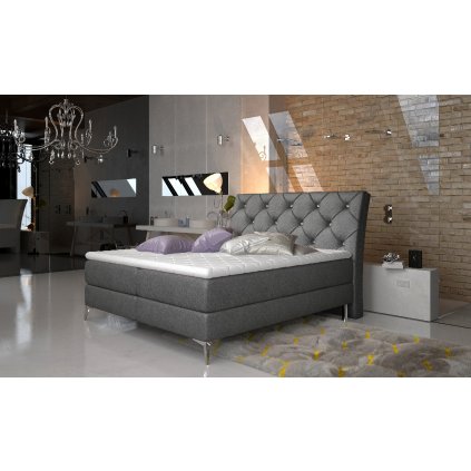 Čalouněná postel Adel s úložným prostorem (Materiál potahu Dora 96 - šedá, Rozměr 140x200)