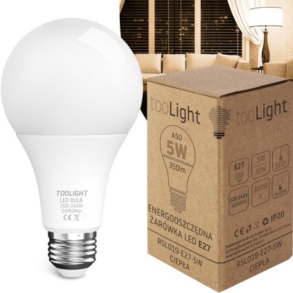 LED žárovka studená LED RSL019 E27 5W Warm