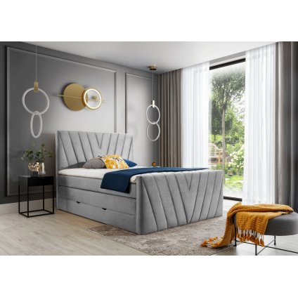 Čalouněná postel Candice s úložným prostorem (Materiál potahu Nube 3 - šedá, Rozměr 140x200)