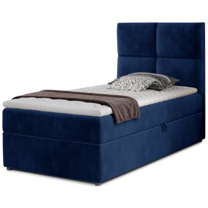 Čalouněná postel Rivia s úložným prostorem (Materiál potahu Kronos 09 - tmavě modrá, Rozměr 90x200)