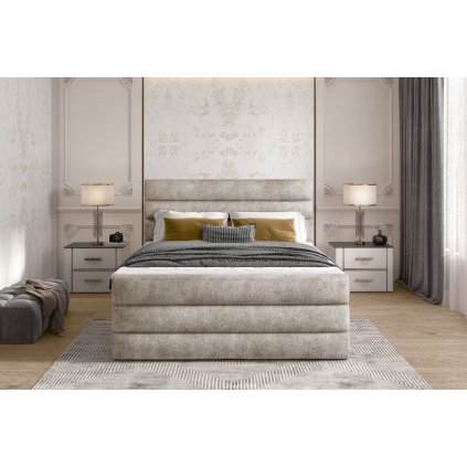 Čalouněná postel Cande s úložným prostorem (Materiál potahu Dora 21 - šedá, Rozměr 140x200)