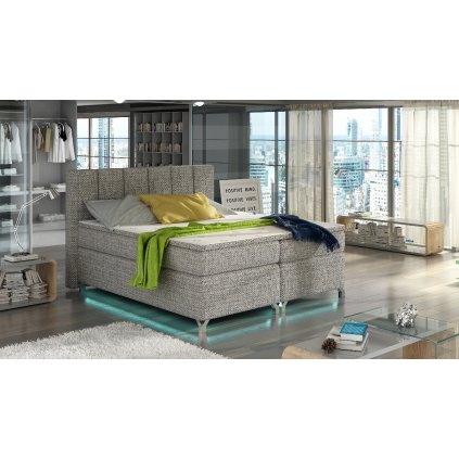 Čalouněná postel Basilio s LED osvětlením (Materiál potahu Berlin 01 - šedá, Rozměr 140x200)