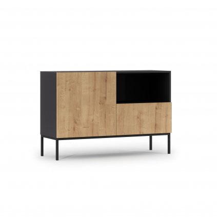 Komoda Lanzzi 120 Černý Mat/Dub Artisan
