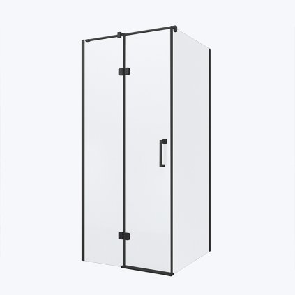 Čtvercový sprchový kout HYD-SK01B 80x80 černý/transparent - bez vaničky