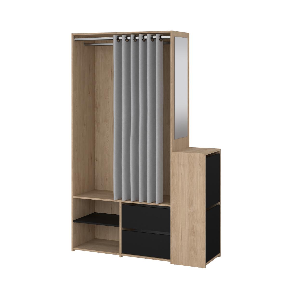 Levně Tvilum Skříň Harmony 173 jackson hickory/černá/šedá
