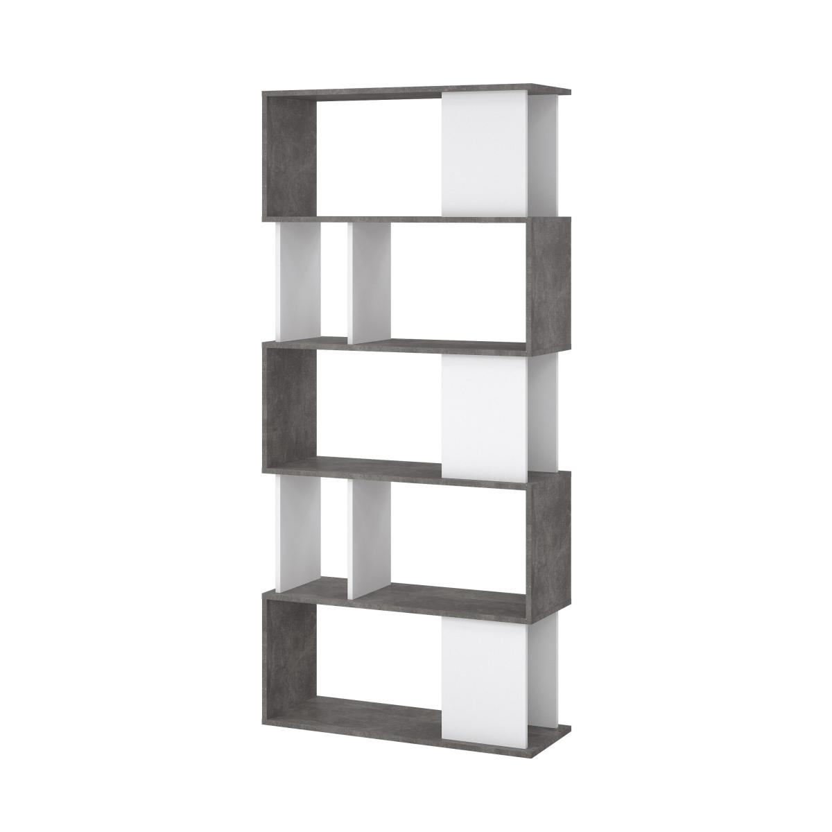 Levně Tvilum Regál Penta 735 beton/bílá