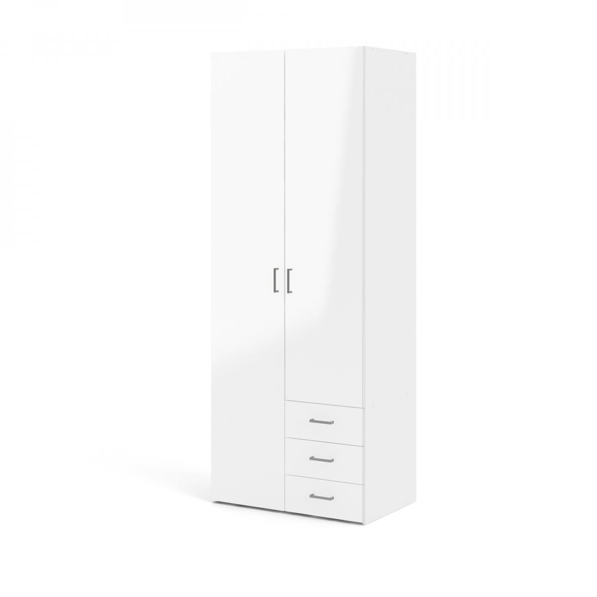 Levně Tvilum Skříň Sid 2d3s bílá/bílý lesk