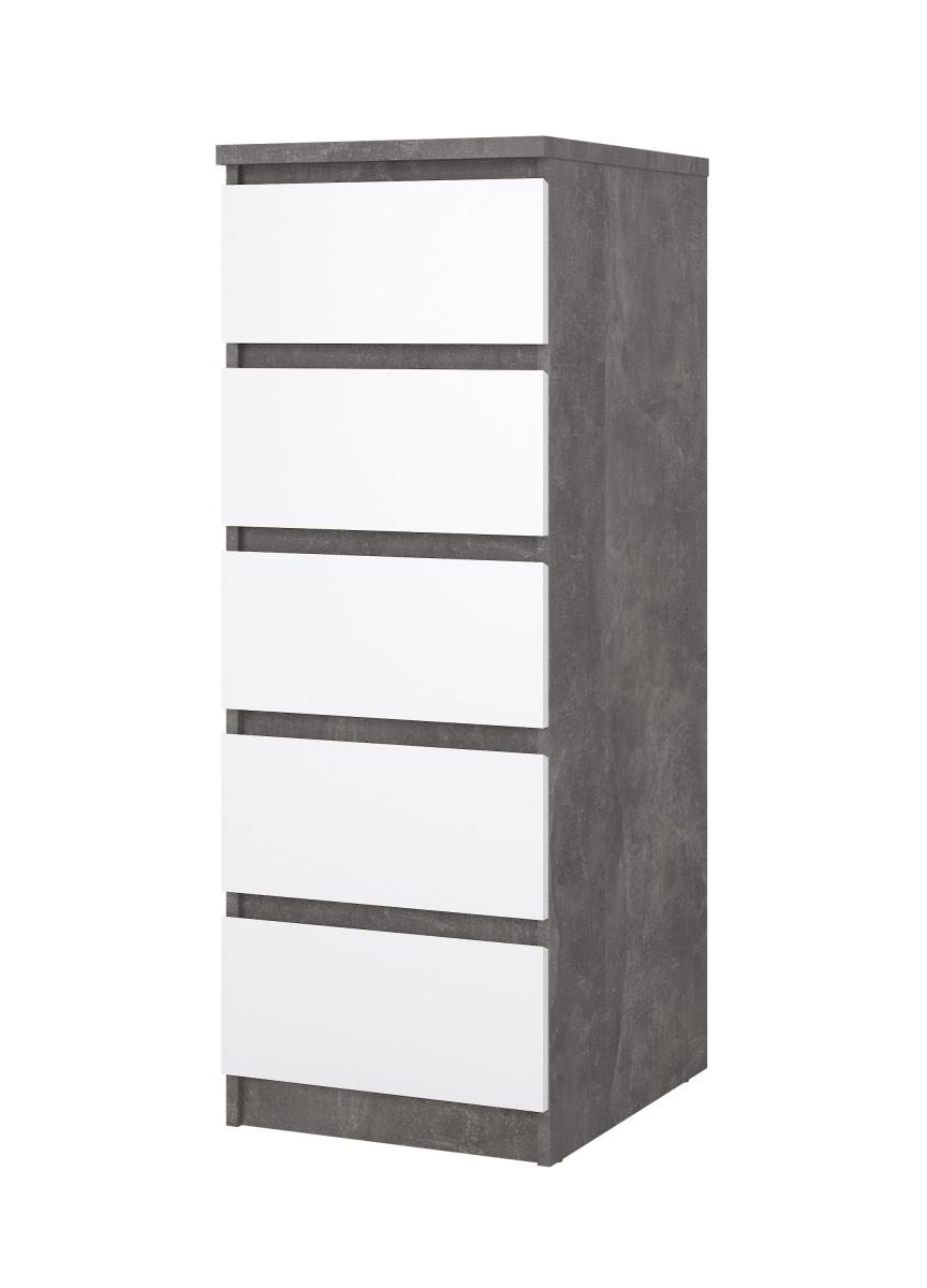 Levně Tvilum Komoda Simplicity 233 beton/bílý lesk