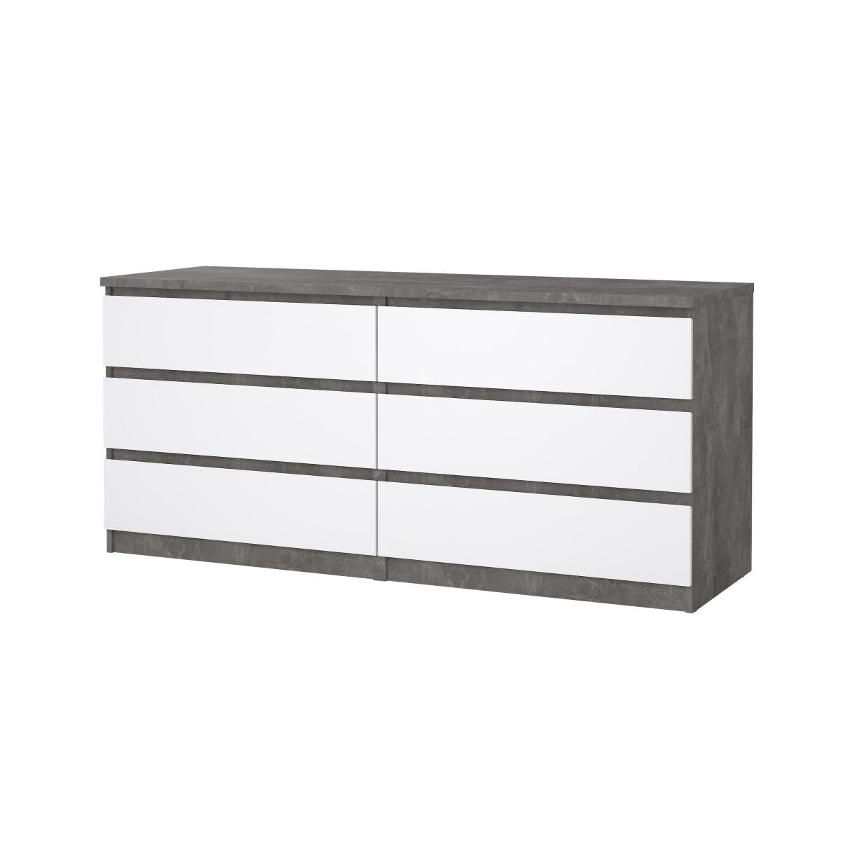 Levně Tvilum Komoda Simplicity 232 beton/bílý lesk