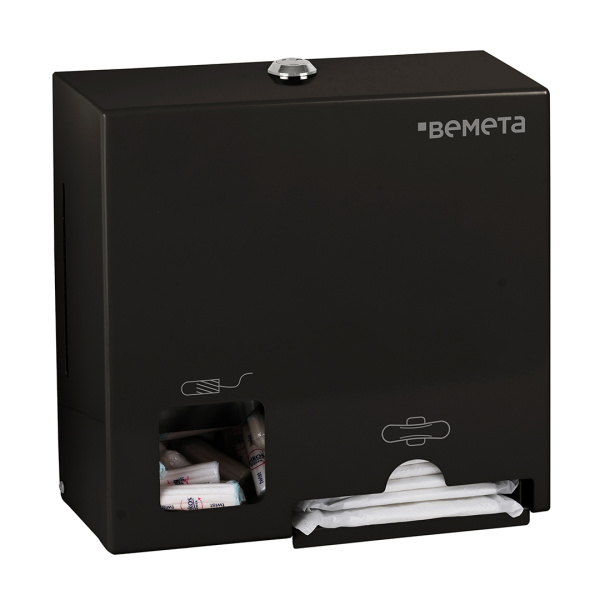 Bemeta Design Zásobník na tampony a hygienické vložky, nerez, černý - 101403276