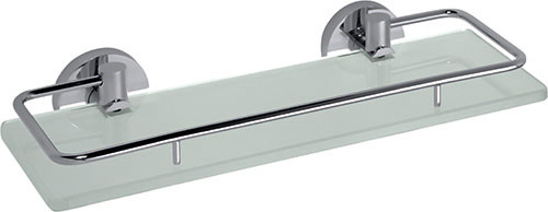 Levně Bemeta Design OMEGA: Polička, 300 mm, s výklopnou hrazdou, sklo - 104102202