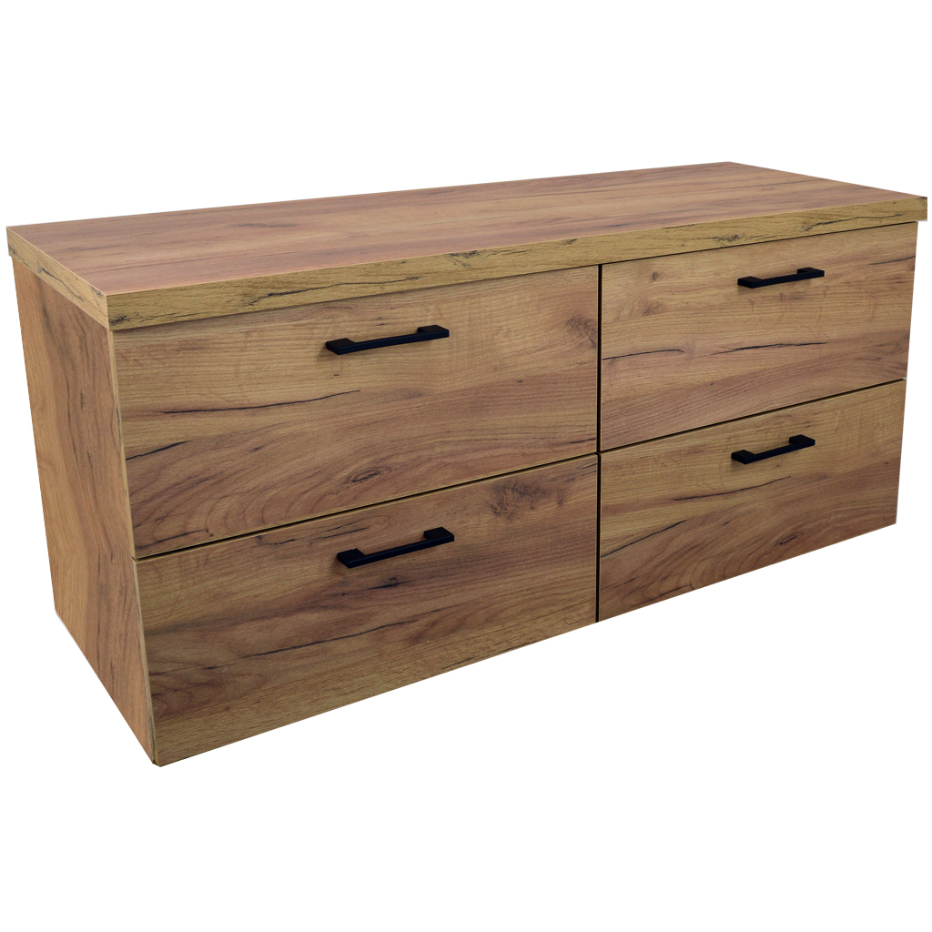 Levně BPS-koupelny Koupelnová skříňka pod deskové umyvadlo Agria GO 120-HD - zlatý dub/zlatý dub