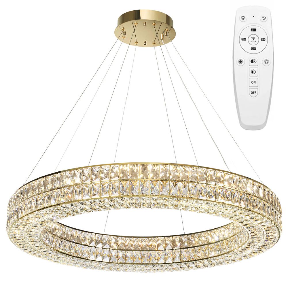Levně Toolight Designové LED osvětlení Crystal + dálkové ovládání LED APP1569-CP Gold 80cm