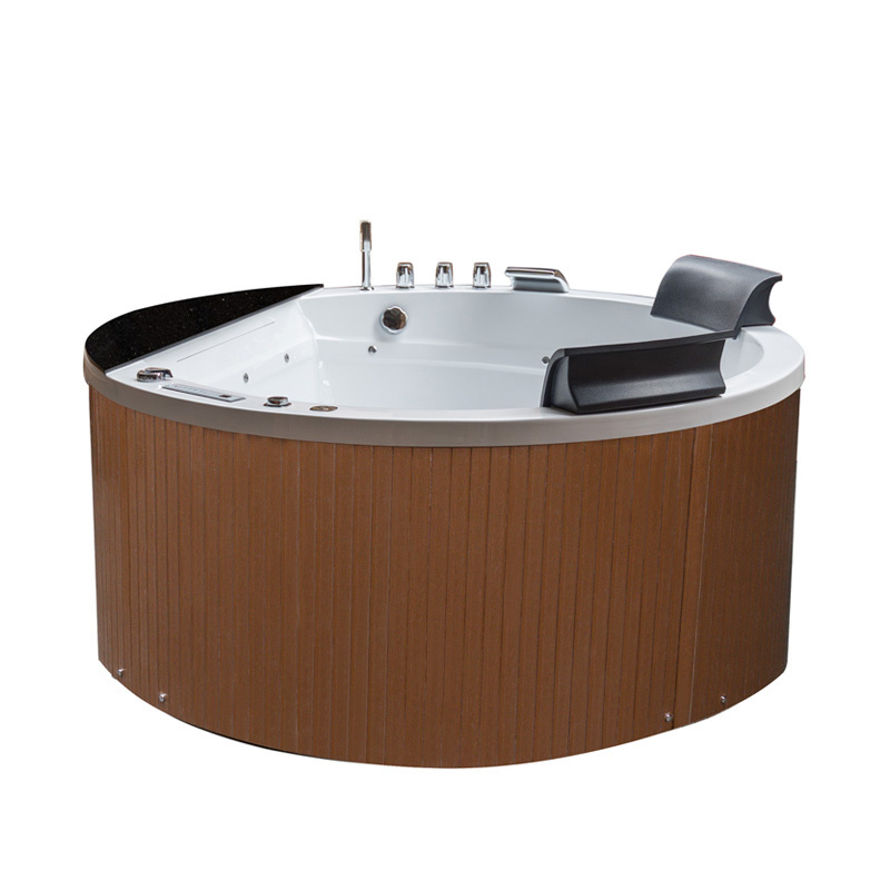 Levně BPS-koupelny Hydromasážní vana HYD-DE916-155 155x155 s ohřevem vody, hnědý panel