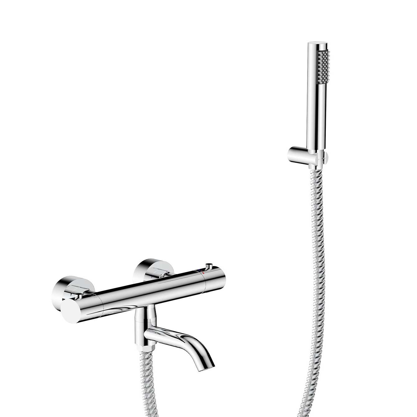 Levně Besco Vanová nástěnná termostatická baterie se sprchovým kompletem Veo VBN CR Chrom