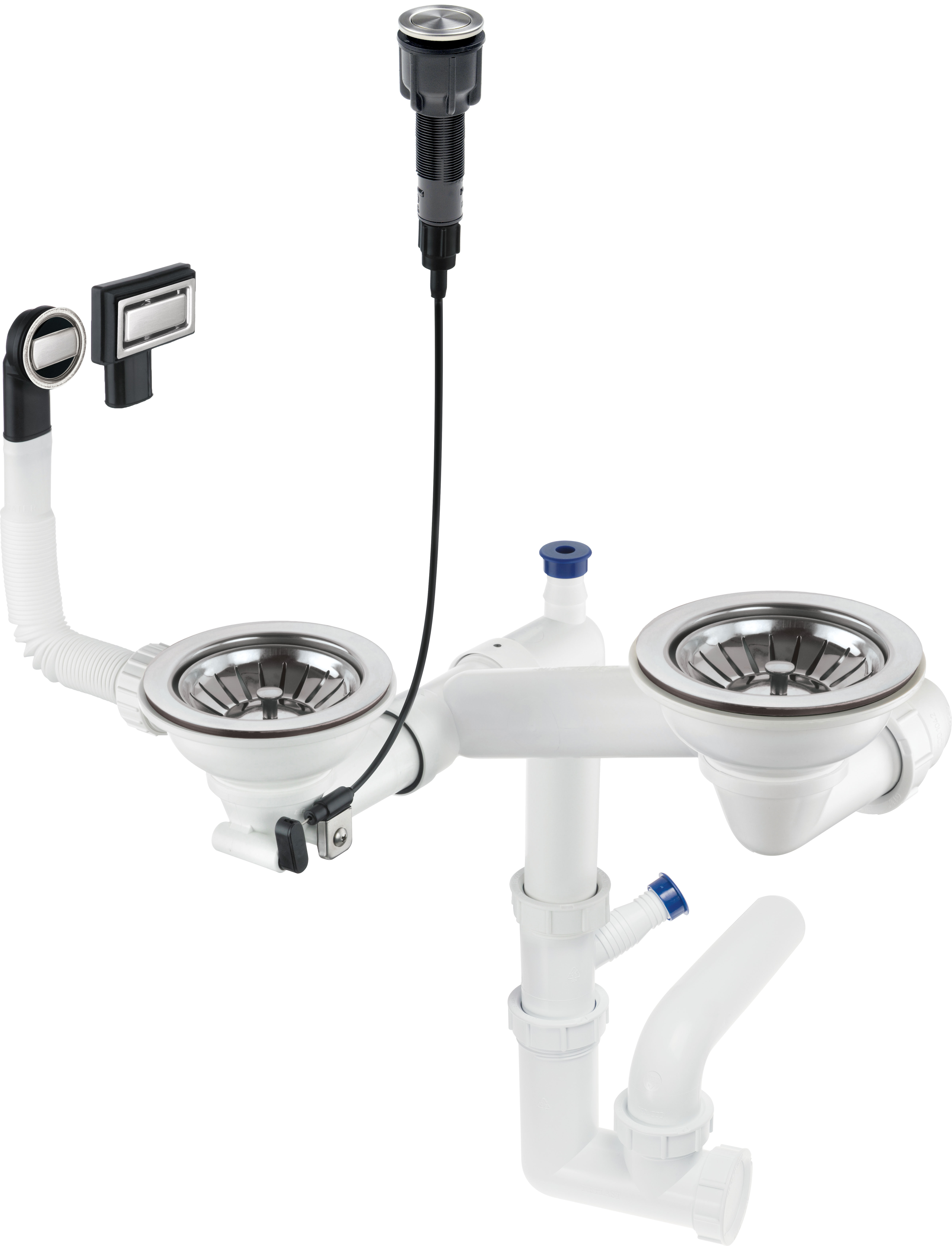 Levně Deante Sifon Space-Saver Click pro granitové dřezy o 1,5 a 2 mycí komoře - ZXY 9983
