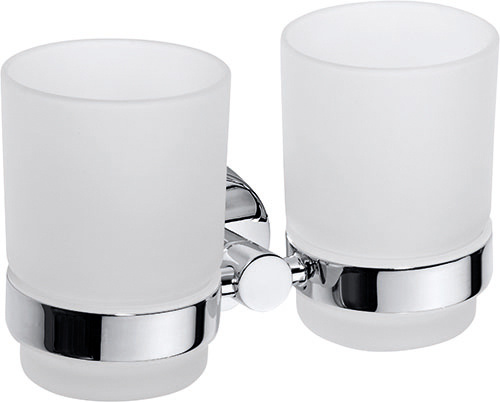 Levně Bemeta Design OMEGA: Držák kartáčků, dvojitý, sklo - 104110022