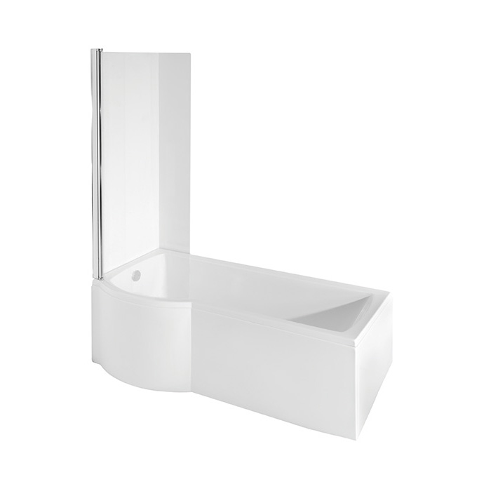 Levně Besco Akrylátová atypická vana s vanovou zástěnou INSPIRO VK 150x70 (160x70, 170x70) Barva: Bílá, Rozměry (cm): 150x70, Orientace: Levá