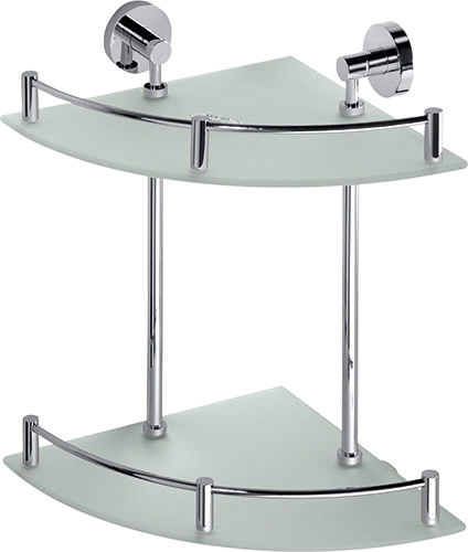 Levně Bemeta Design OMEGA: Polička, rohová, dvojitá, sklo - 104202142