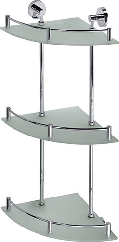 Levně Bemeta Design OMEGA: Polička, rohová, trojitá, sklo - 104202152