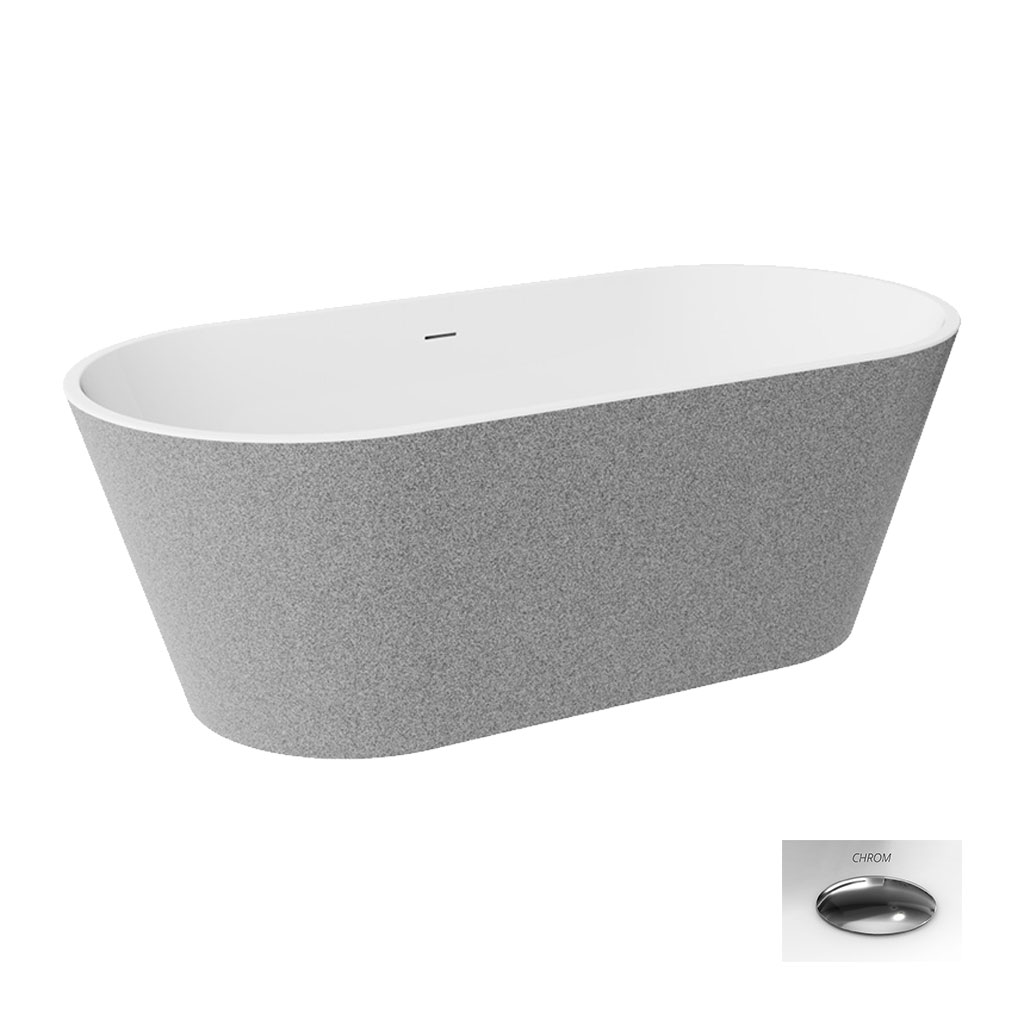 Levně Besco Akrylátová volně stojící vana Deeva Glam S 150x75 (160x75, 170x80, 180x80) Rozměry (cm): 150x75, Typ a barva výpustě: Click-Clack se šterbinovým přepadem, chrom