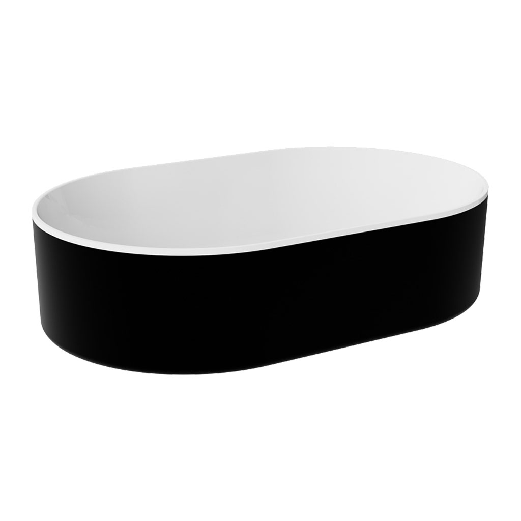 Levně Besco Deskové umyvadlo z litého mramoru Lova BW UM D 53x34 cm