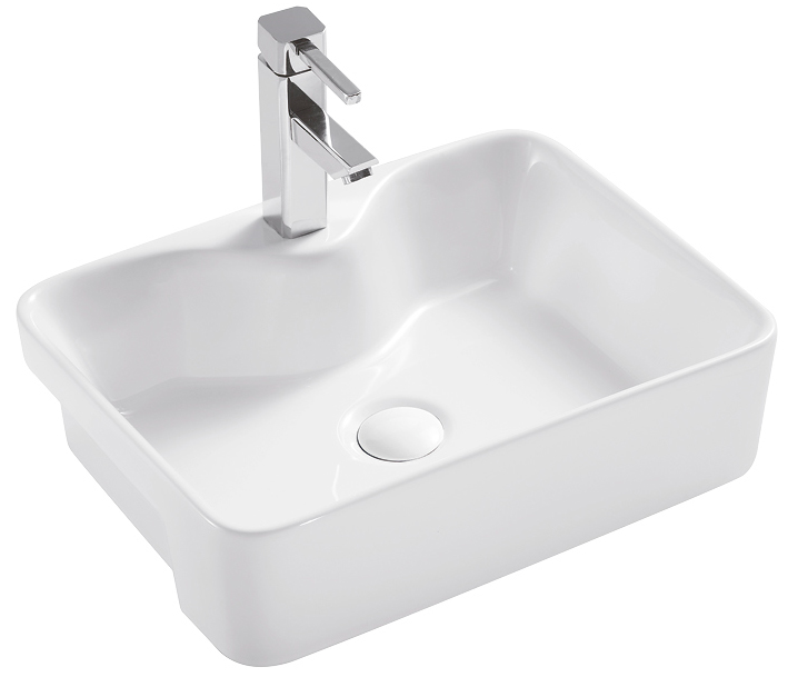 Levně Hydroland Keramické umyvadlo na desku Andromeda 48x37 cm, bílé