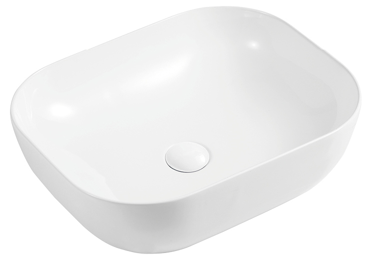 Levně Hydroland Keramické umyvadlo na desku Aurora 49x39,5 cm, bílé