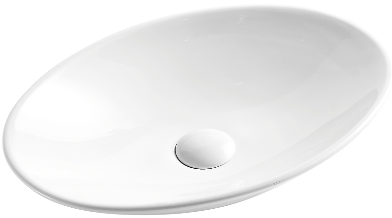 Levně Hydroland Keramické umyvadlo na desku Elip 49x44 cm, bílé