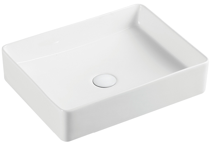 Levně Hydroland Keramické umyvadlo na desku Hera 47x36 cm, bílé
