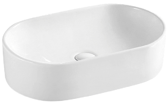 Levně Hydroland Keramické umyvadlo na desku Kinga 52x33 cm, bílé