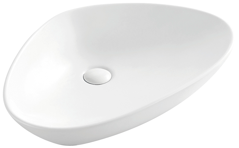 Levně Hydroland Keramické umyvadlo na desku Lotos 59x39 cm, bílé