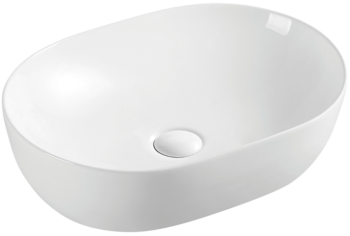 Levně Hydroland Keramické umyvadlo na desku Roma 48,5x35 cm, bílé